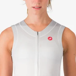 Body donna senza maniche Castelli Free Sanremo 3 Suit - Bianco