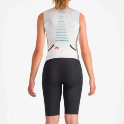 Body donna senza maniche Castelli Free Sanremo 3 Suit - Bianco