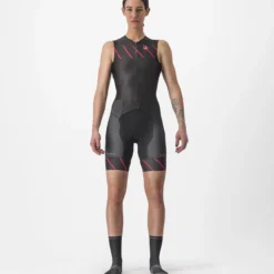 Body donna senza maniche Castelli Free Sanremo Suit - Nero rosa