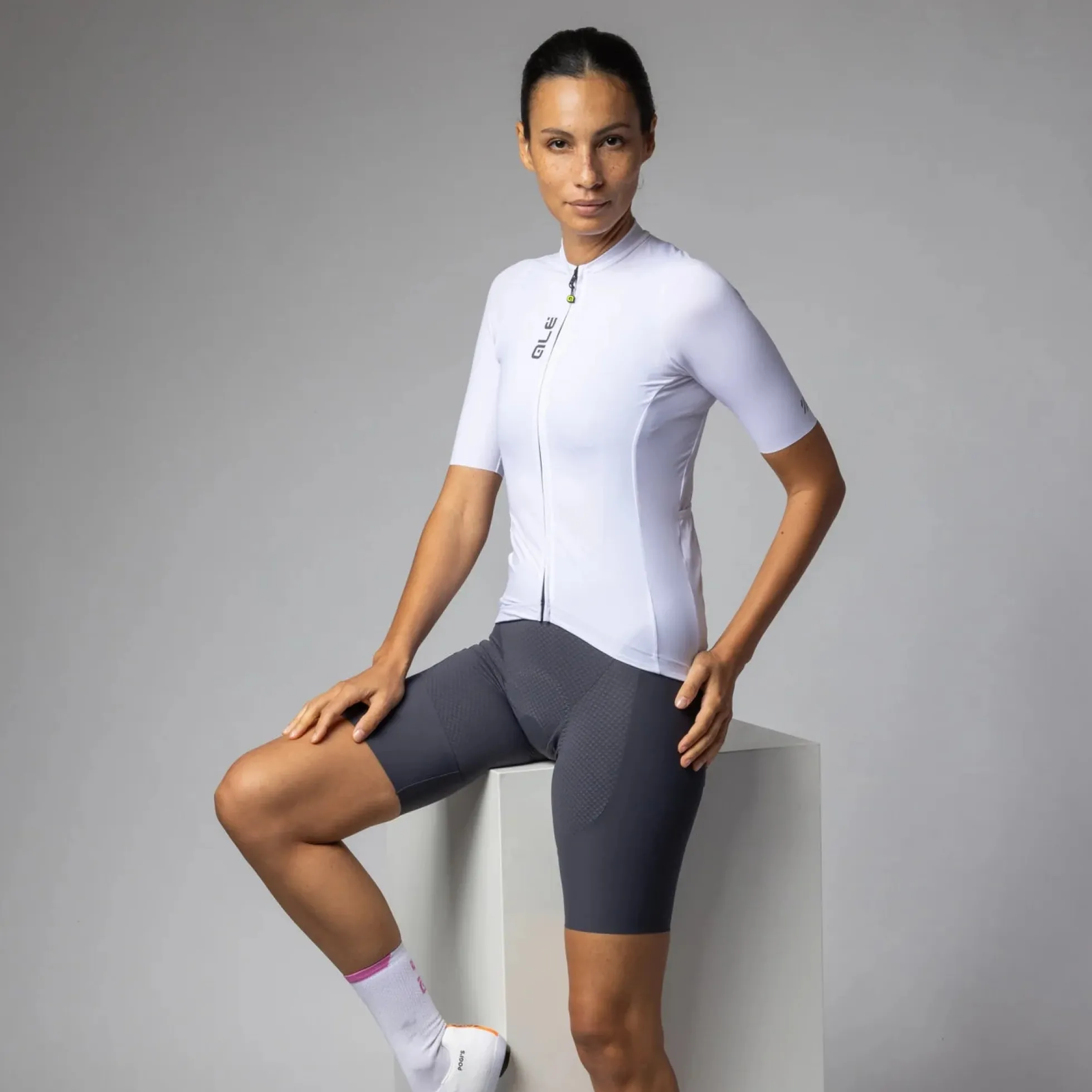 Maglia donna Ale Pragma Color Block - Bianco