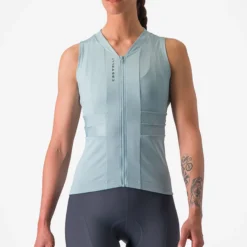 Maglia donna senza maniche Castelli Anima 4 - Azzurro chiaro