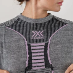 Maglia intima maniche lunghe donna X-Bionic Apani Merino 4.0 - Grigio rosa