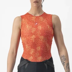 Maglia intima senza maniche donna Castelli Pro Mesh 4 - Arancio