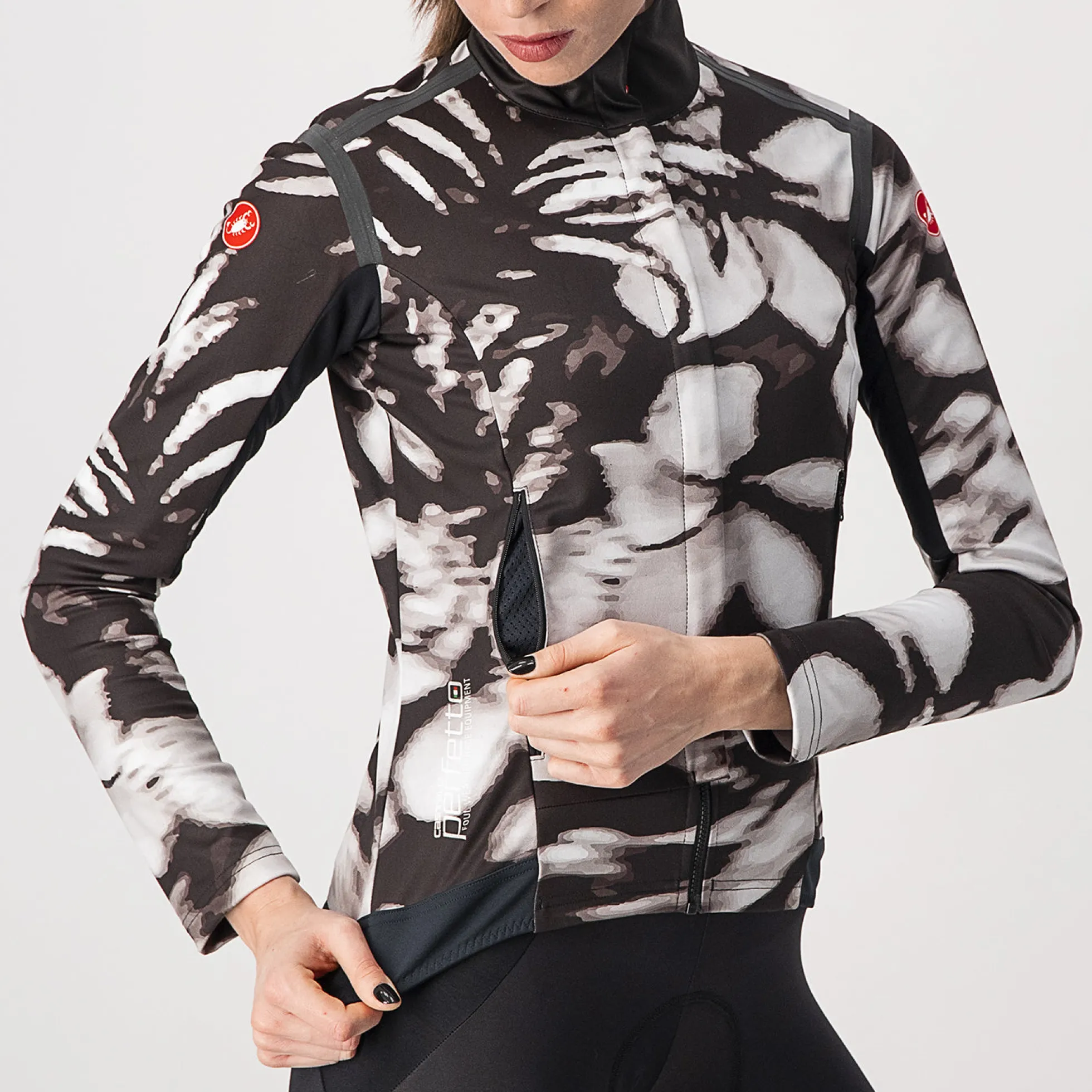 Maglia maniche lunghe donna Castelli Perfetto RoS - Nero Bianco