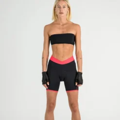 Pantaloncini donna Rh+ Pista - Nero rosa