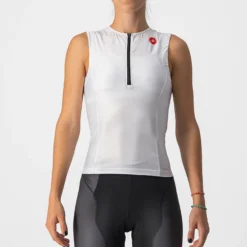 Top Castelli donna Free 2 Tri Singlet - Bianco
